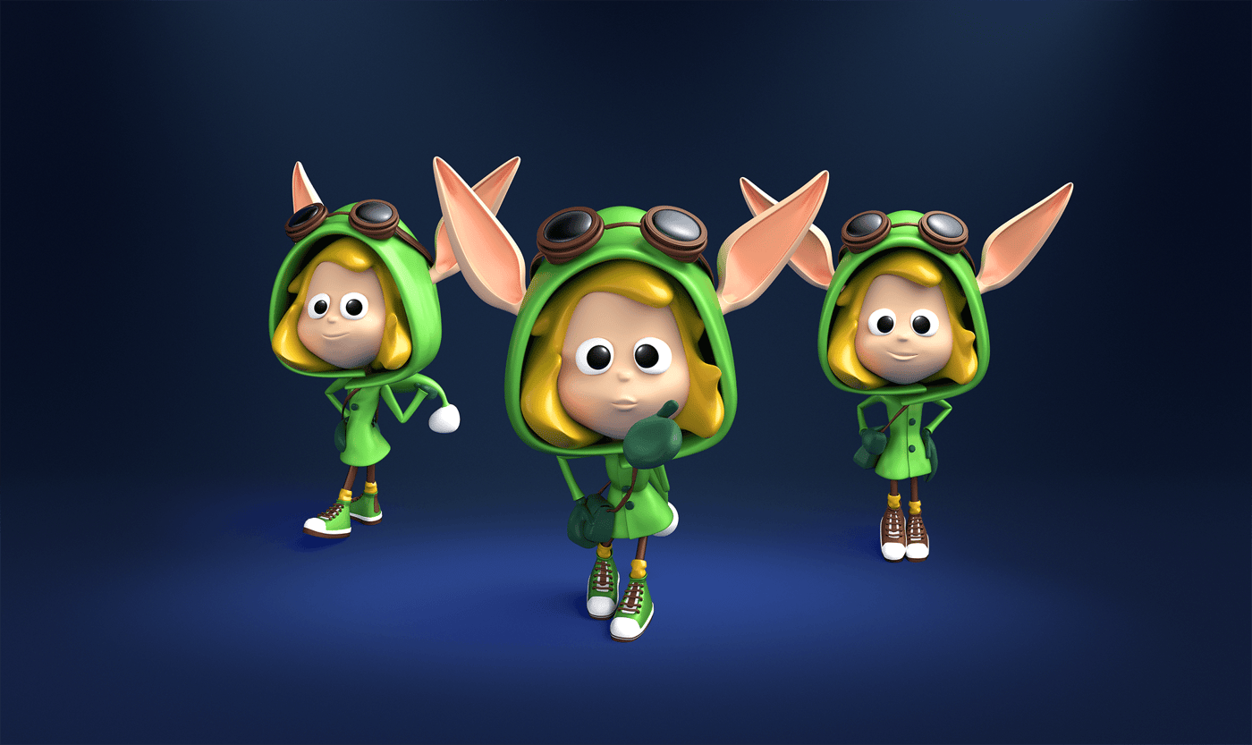 3d character toon of a Christmas Elf in various poses