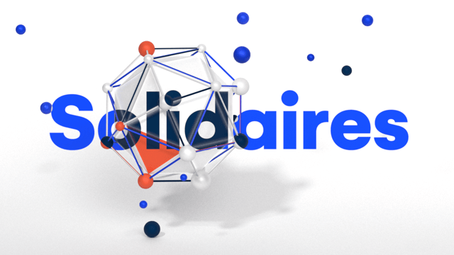 3D design of multiples spheres connecting to symbolize the solidarity