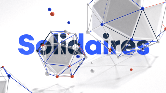 3D design of multiples spheres connecting to symbolize the solidarity