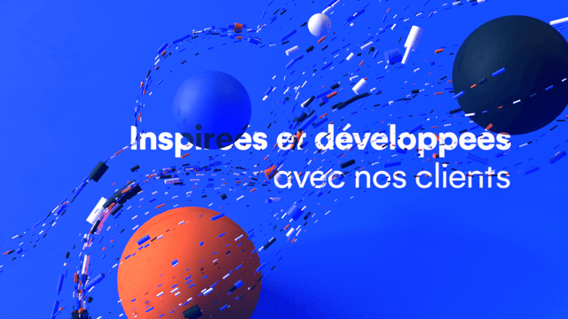 Flowing 3D particles around big spheres for a motion design film