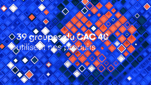 Abstract geometric design composed of hundred of colored 3D cubes