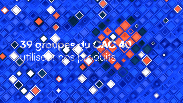 Abstract geometric design composed of hundred of colored 3D cubes