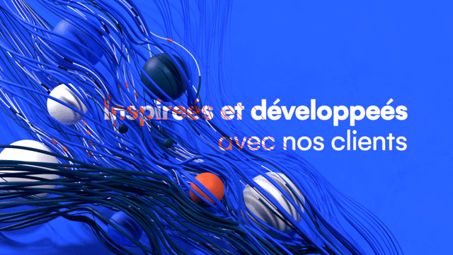 Organic 3D lines flowing around big spheres for a motion design film