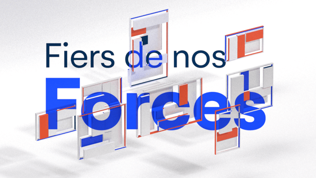 3D Design representing the force concept with simple geometric shapes