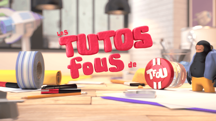 Logo end screen of our 3D stop motion animation for Tfou