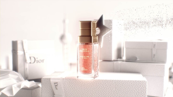 3D render of Dior Prestige product in a motion design animation
