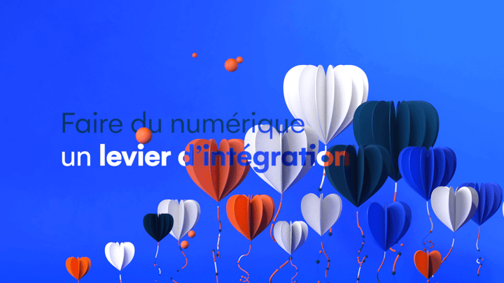 Colorful 3D hearts in paper art for a motion design film