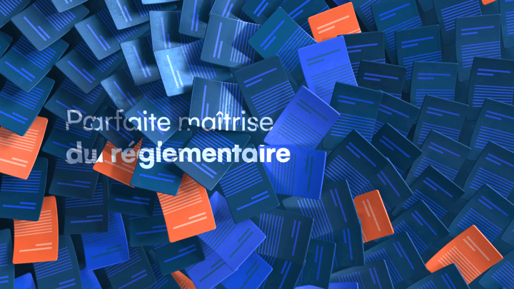 Motion design composition of floating abstract 3D papers