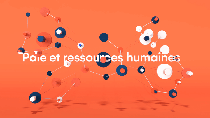Orange 3D visual for Motion design with geometric and colorful shapes