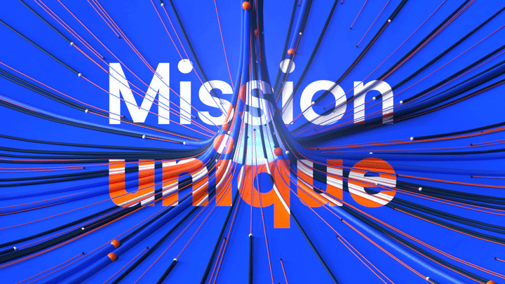 abstract colored 3D splines converving for a unique mission