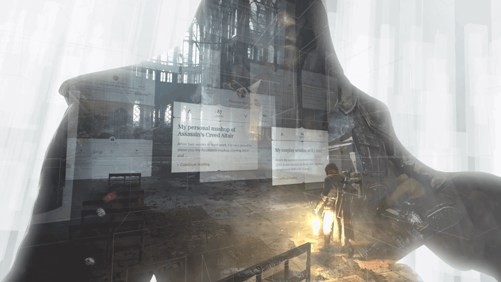 Stillframes from our Assassin's Creed Motion Design animation