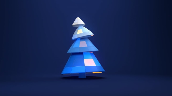 3D Christmas Tree stylized animation