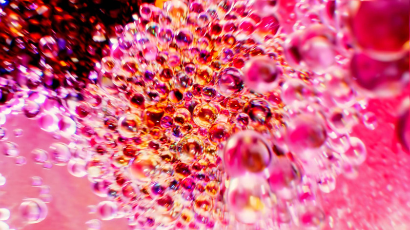 3D bubbles simulations inside a champagne bottle made with x-particles in cinema 4D