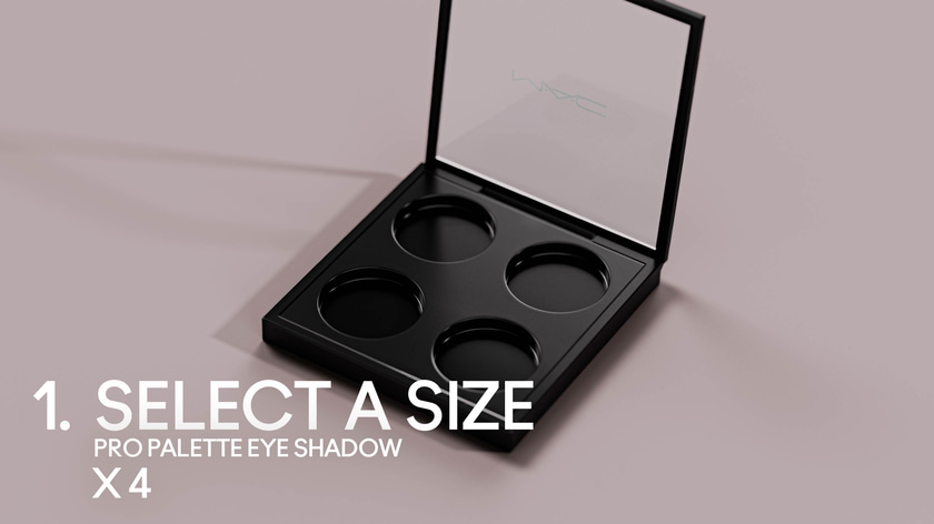 3D render of cosmetic palette for MAC