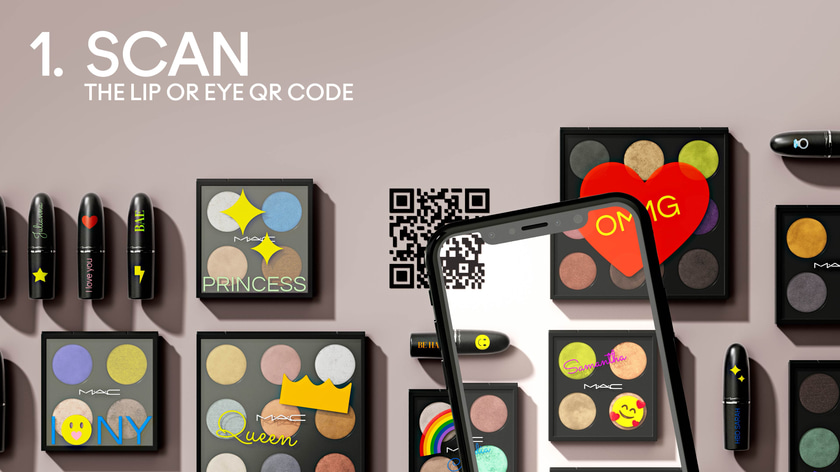 3D render of various MAC cosmetic products with customization variants