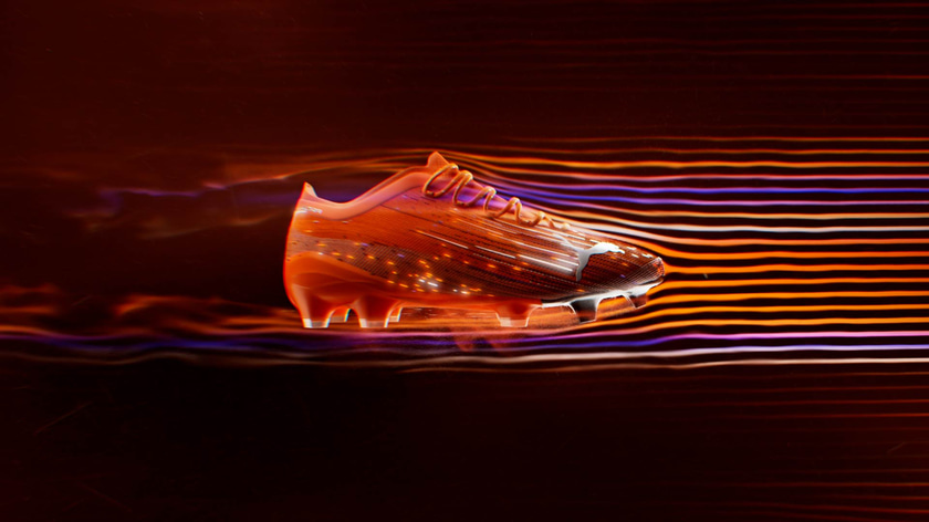Aerodynamic 3D smoke simulation around the soccer shoe