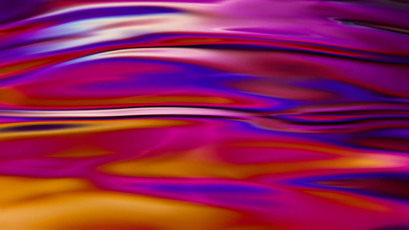 3D simulated cloth with x-particles with an iridescent material
