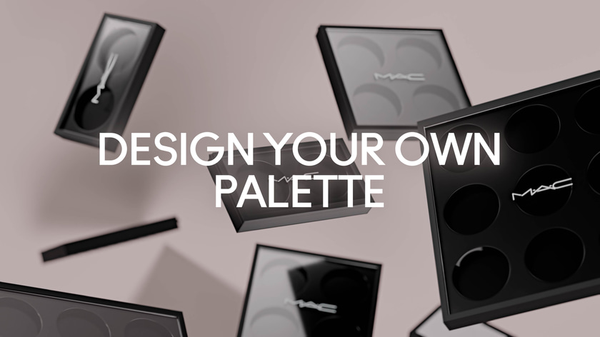 3D Motion design of levitating MAC palette cosmetic producs
