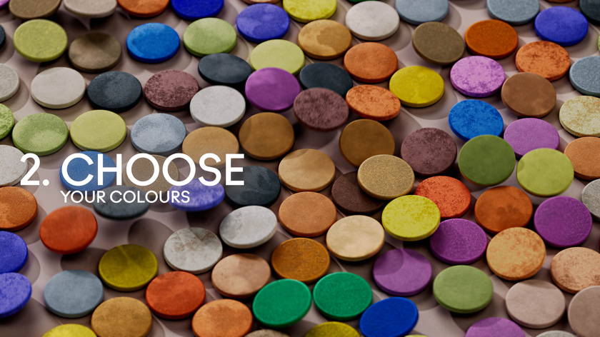 3D Motion design with cosmetic colored powder for MAC