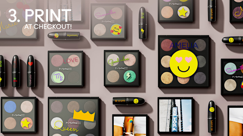 3D render of various MAC cosmetic products with customization variants