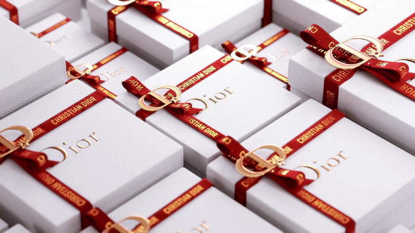 3D Dior boxes render from the CNY 3D animation