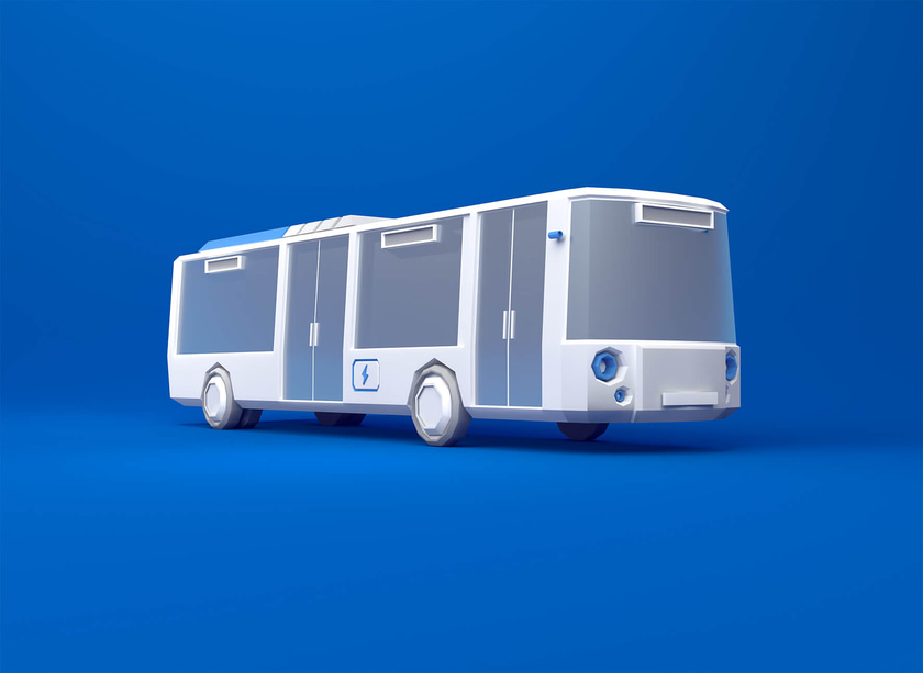 3D Low Poly Bus model