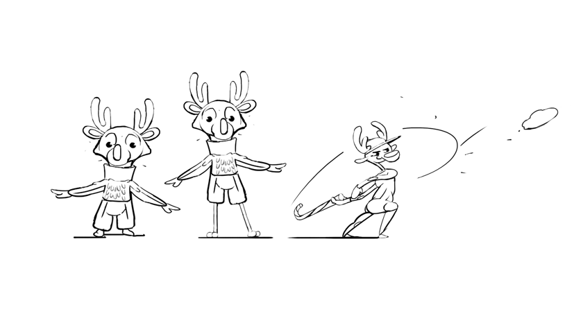 Character Design sketch of a cute baby christmas reindeer