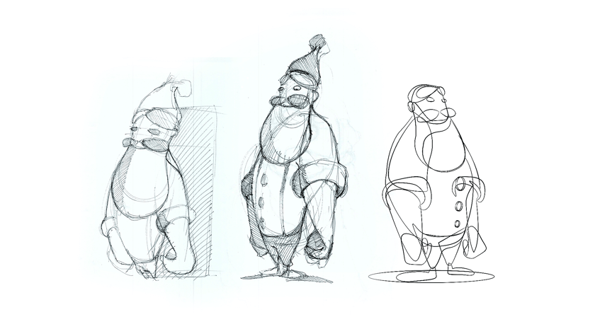 Character Design sketch of various Santa Claus