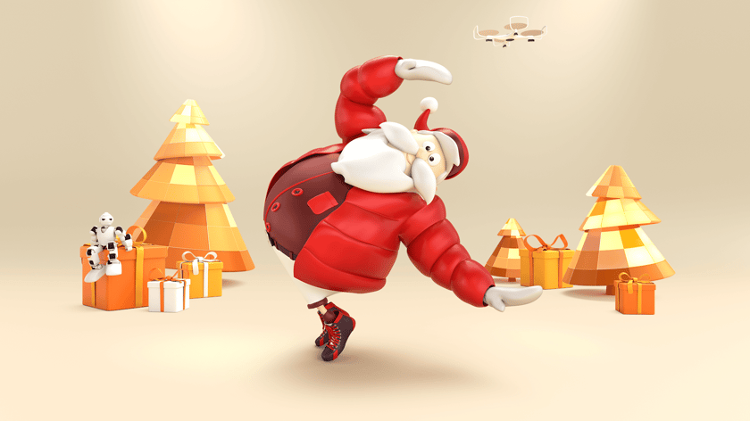 3d character toon of a Santa Claus