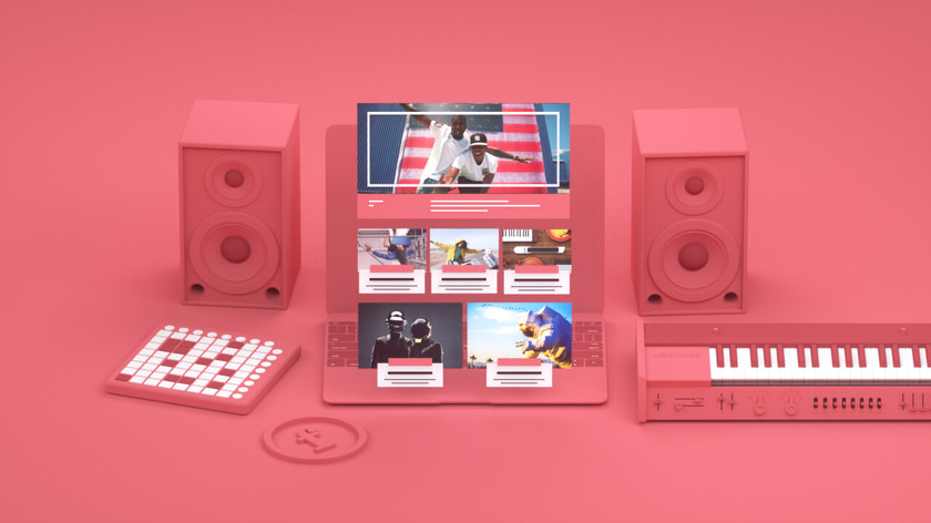 3D visual of stylized musician desktop