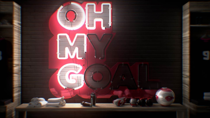 Animated 3D neons representing the Oh My Goal logo