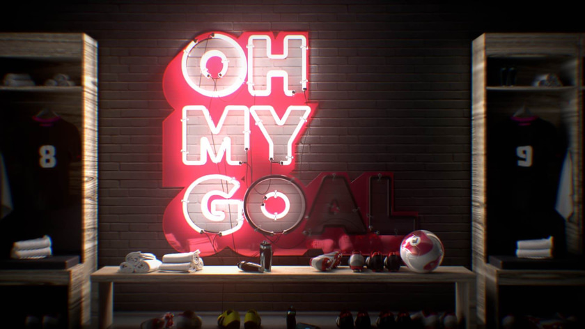Animated 3D neons representing the Oh My Goal logo