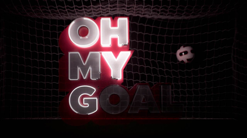 Animated 3D neons representing the Oh My Goal logo