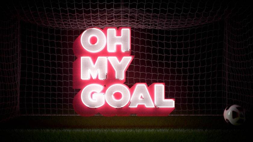 Animated 3D neons representing the Oh My Goal logo