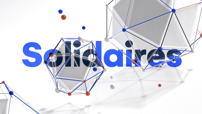 3D design of multiples spheres connecting to symbolize the solidarity
