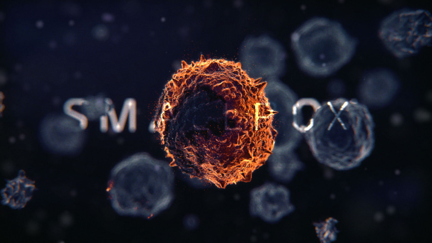 Evolution of a 3D virus with a stylized glowing orange material