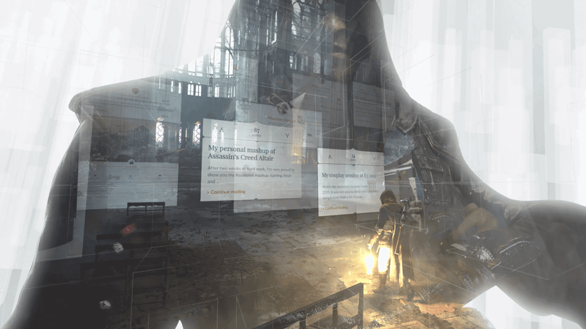 Stillframes from our Assassin's Creed Motion Design animation