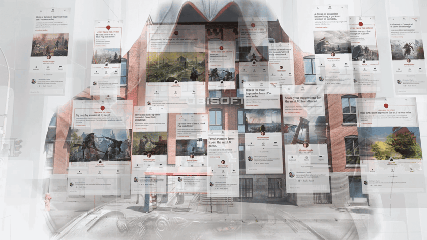 Stillframes from our Assassin's Creed Motion Design animation